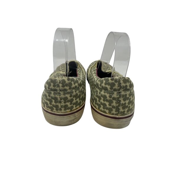 Disney Parks Mickey Mouse Head Green Canvas Slip On Sneakers Mens Shoes Sz 9 - Picture 3 of 11